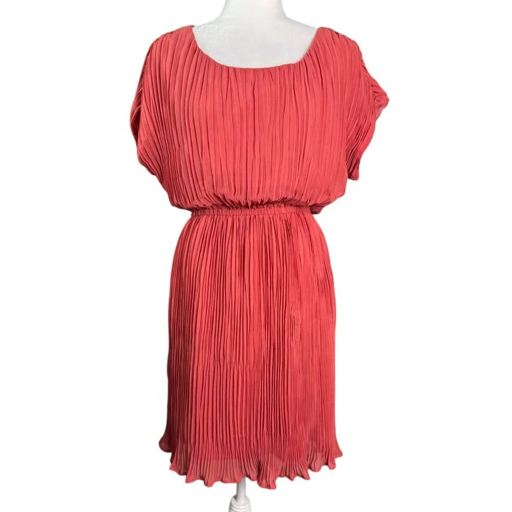 Madewell Artemis Brick Dust Pleated Mini Dress #C0925 Women's Size Small
